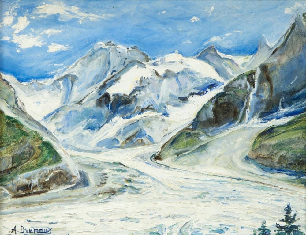 Angelina Drumaux comparable auction result: angelina drumaux 1881 1959 gletsjer in de alpen