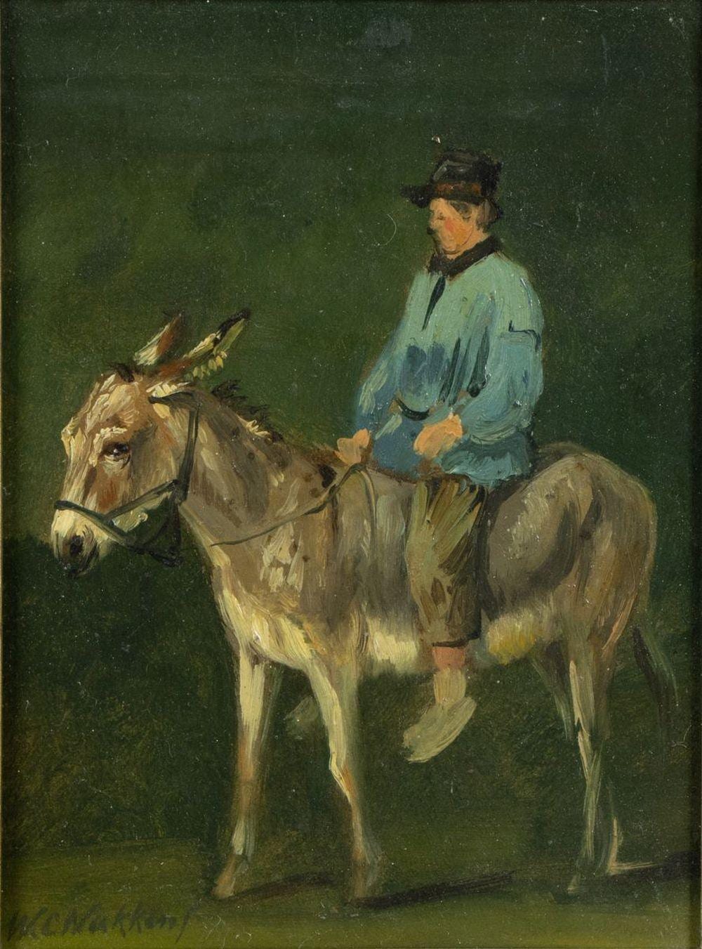 Willem Karel Nakken comparable auction result: willem karel nakken 1835 1926 man op ezel