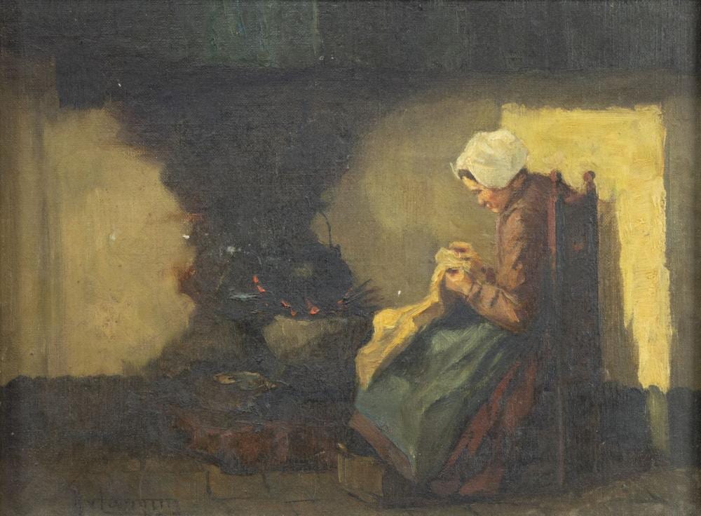 Hendrikus Johannes Franciscus van Langen comparable auction result: hendrikus johannes franciscus van langen 1874 1964 handwerkende vrouw bij het vuur