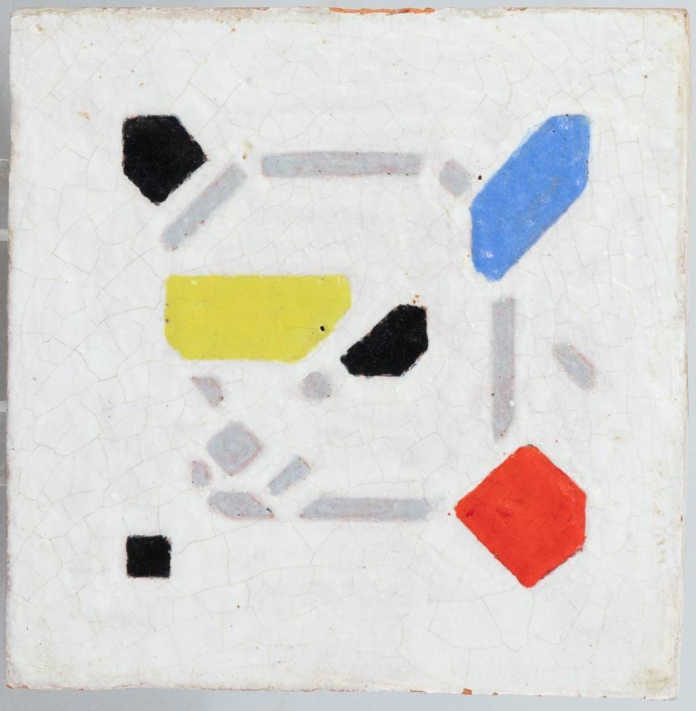 Bart van der Leck comparable auction result: bart van der leck 1876 1958 een tegel met voorstelling van de kop van een lammetje