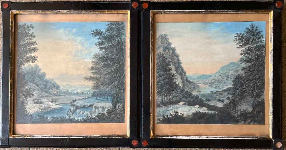 Christoph Ludwig Agricola comparable auction result: christoph ludwig agricola 1667 1719 nachfolge 2 veduten um 1780 altersspuren landschaft am fluss mit weidendem rind sowie