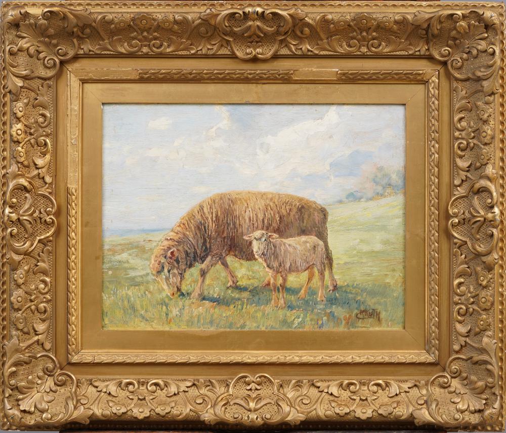 robert c kluth 1854 1921 antique american impressionist sheep grazing landscape framed oil painting · Curated Gallery Auctions · 2024-06-23 Robert Kluth comparable auction result: robert c kluth 1854 1921 antique american impressionist sheep grazing landscape framed oil painting