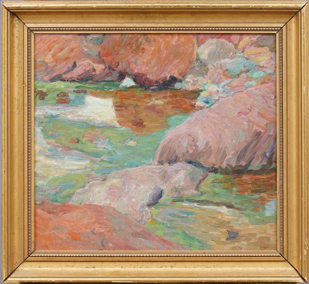 Charles Allan Winter comparable auction result: charles allan winter 1869 1942 signed antique impressionist framed rocky coastal seascape painting