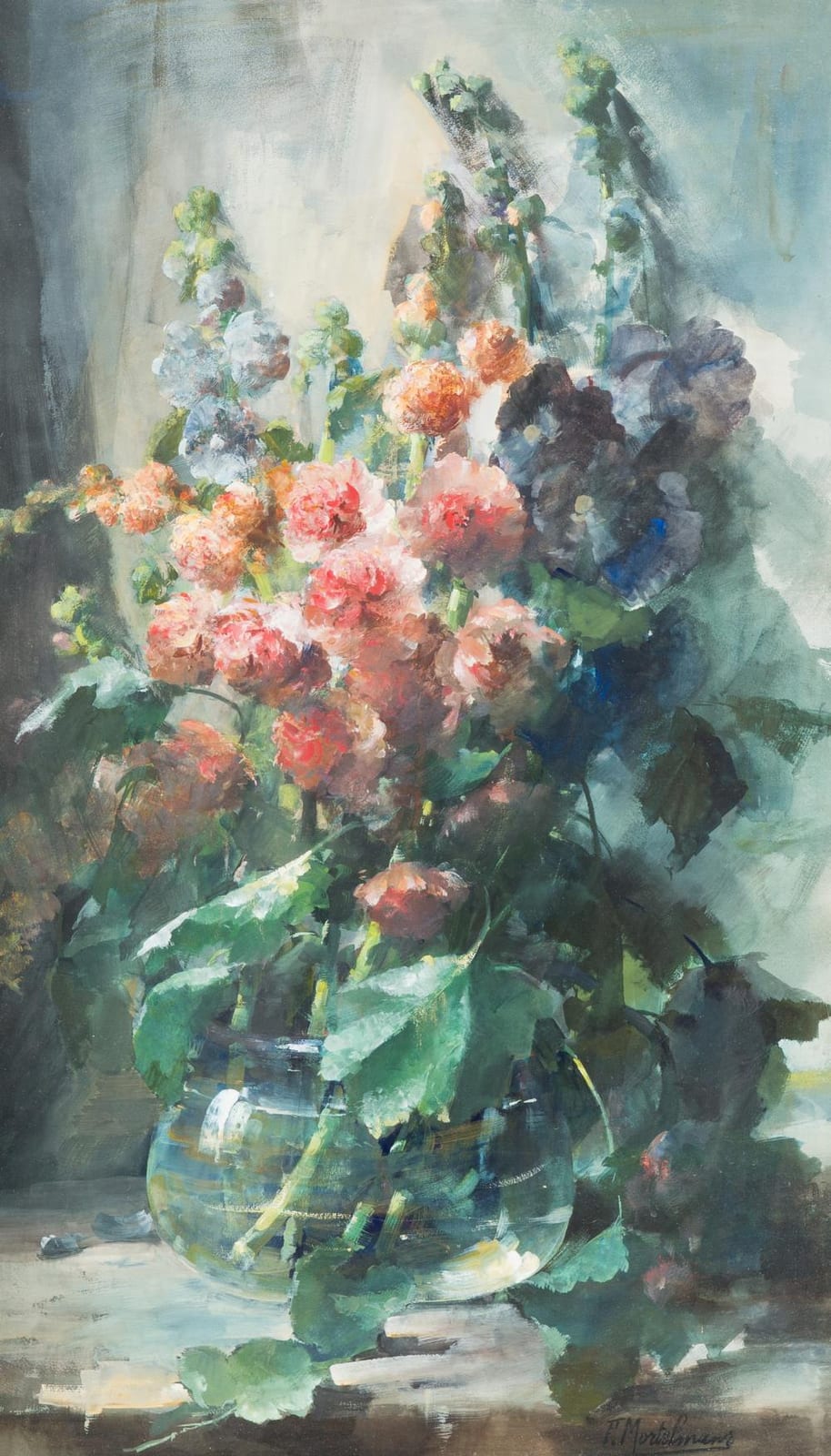 frans mortelmans 1865 1936 still life of flowers mixed media on paper first quarter 20th c · Coronari Auctions · 2024-06-21 Frans Mortelmans comparable auction result: frans mortelmans 1865 1936 still life of flowers mixed media on paper first quarter 20th c