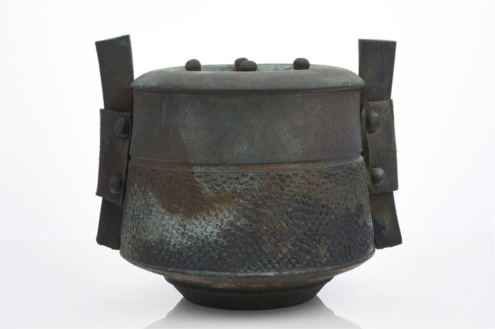 Jeff Mincham comparable auction result: jeff mincham australian b 1950 twin handled vessel c 1985 height 29 cm width 34 cm