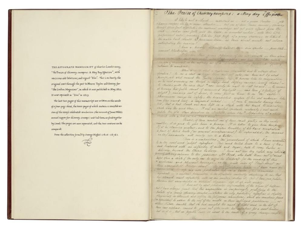 Charles Vincent Lamb comparable auction result: charles lamb 1775 1834 autograph manuscript signed with his pseudonym