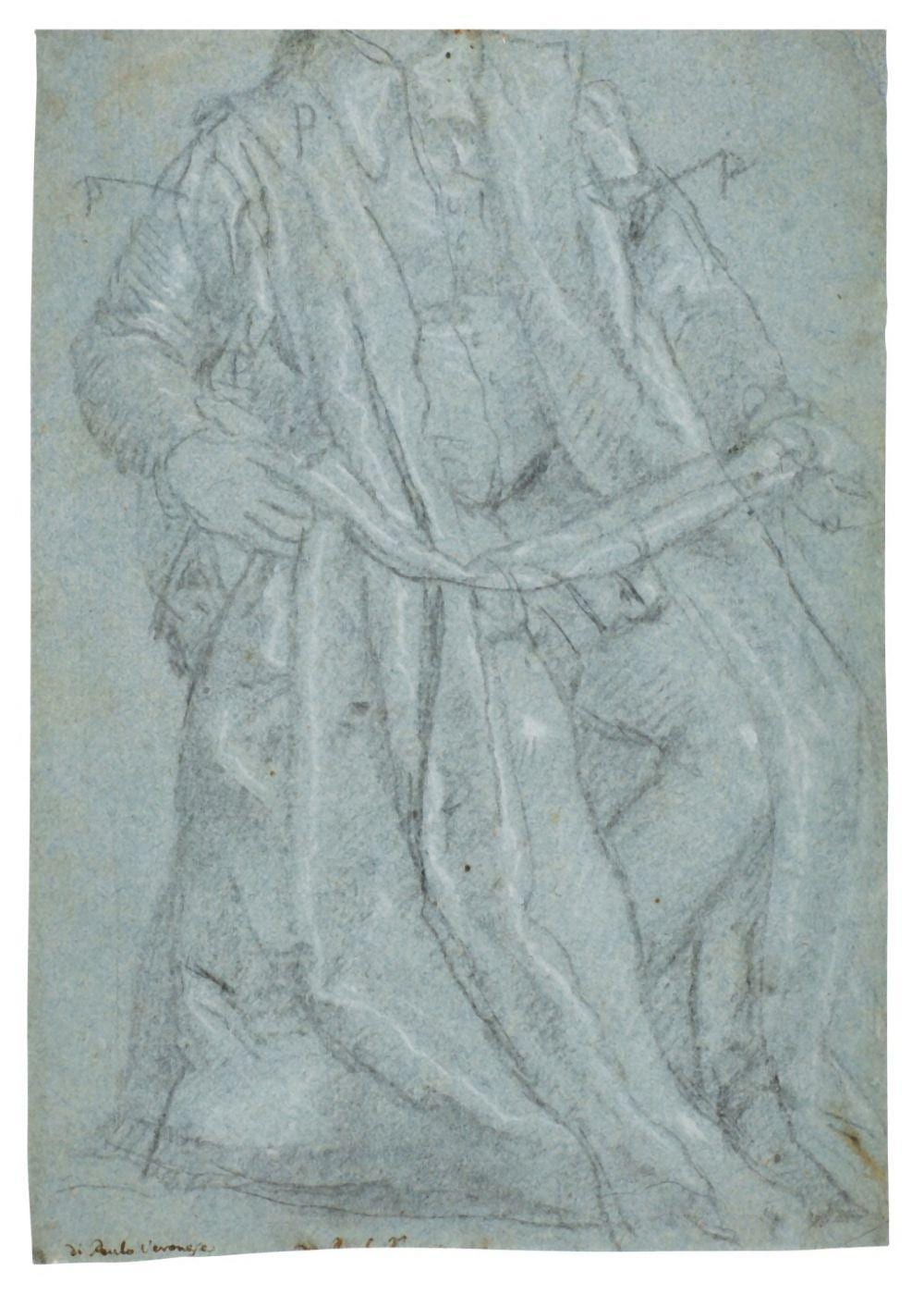Paolo (1528) Caliari comparable auction result: costume study for a portrait of a member of the soranzo family