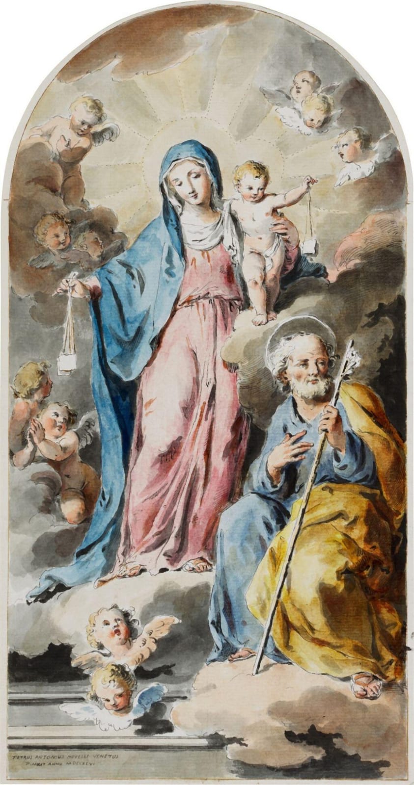 Pietro Antonio (1729) Novelli comparable auction result: a vision of the madonna and child with saint dominic