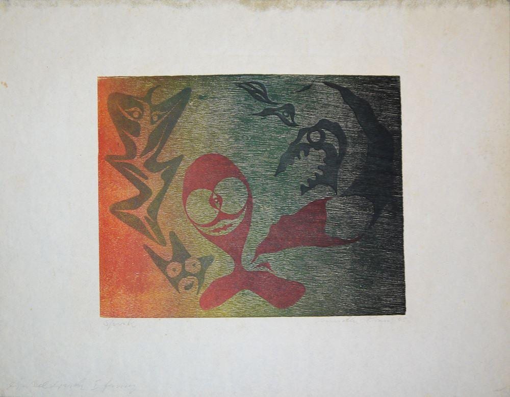 Erich Müller-Kraus comparable auction result: erich m ller kraus spuk tanzt 2 sign farbholzschnitte von 1945 51