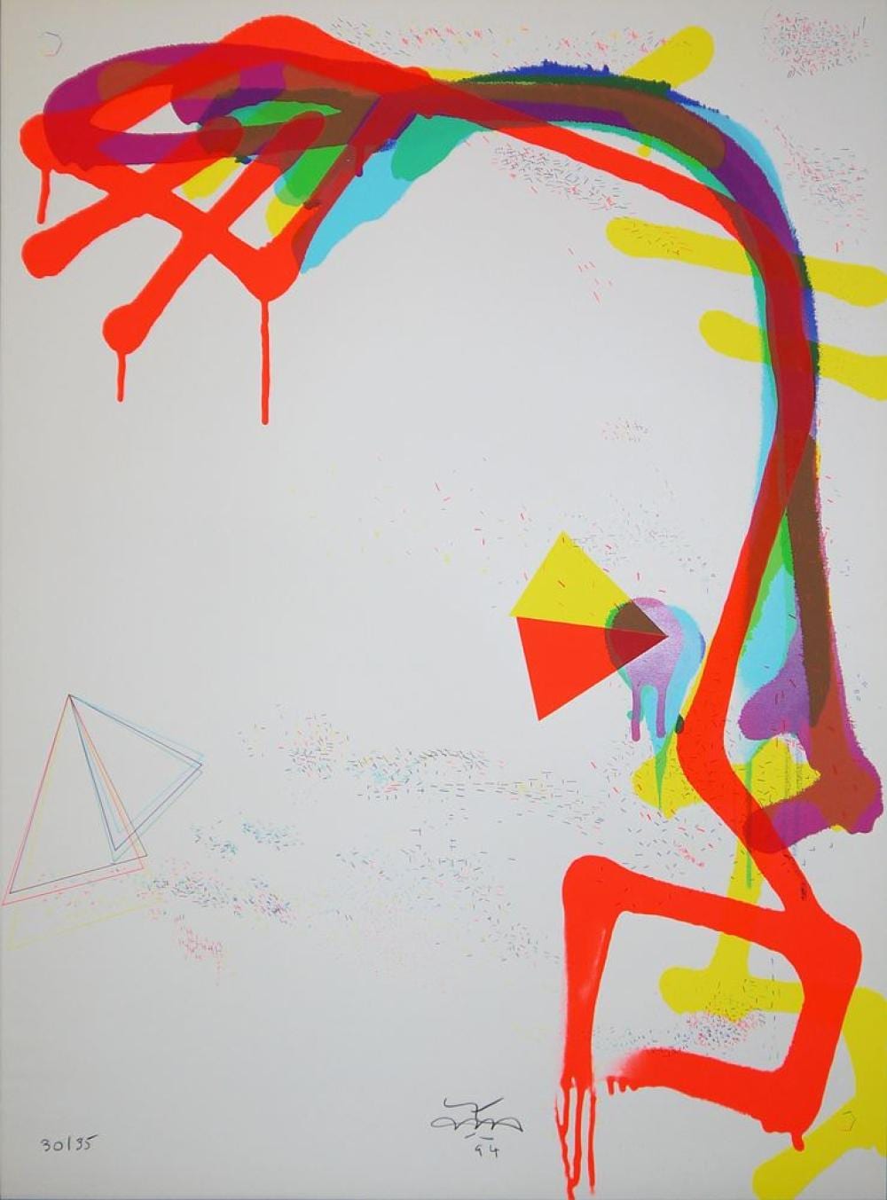 Harald Naegeli comparable auction result: harald naegeli ohne titel aus flagge zeigen signierte farbserigraphie von 1994
