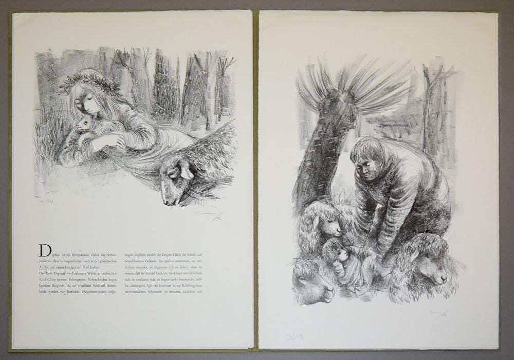 Hanna Nagel comparable auction result: hanna nagel mappe daphnis und chloe mit 7 originallithographien 1972