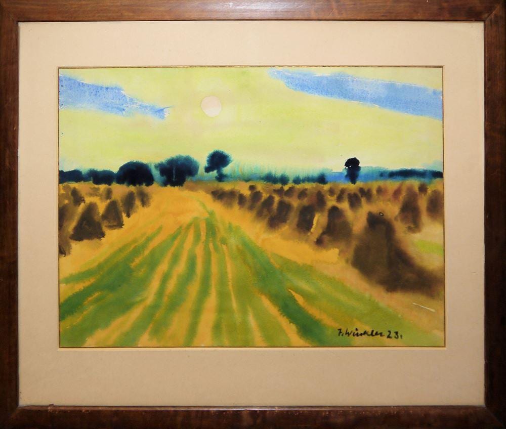 Fritz Winkler comparable auction result: fritz winkler sommerlandschaft aquarell von 1923 gerahmt