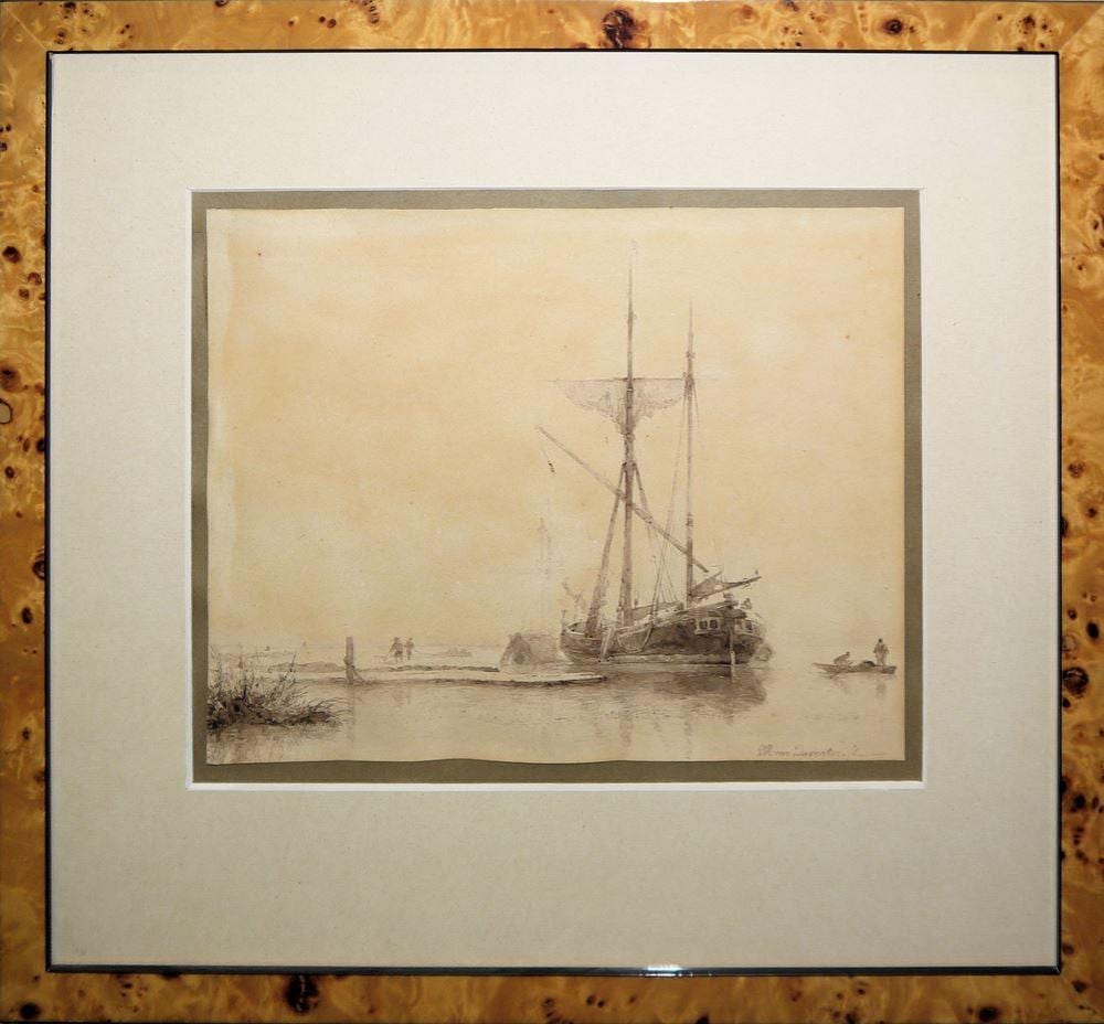 Willem Antonie van Deventer comparable auction result: willem antonie van deventer fischerboote an der k ste aquarell mitte 19 jh