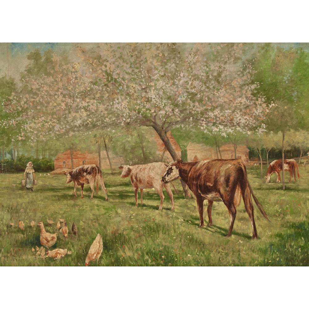 kenyon cox 1856 1919 milking time 1910 · Waddington's · 2024-06-27 Kenyon Cox comparable auction result: kenyon cox 1856 1919 milking time 1910