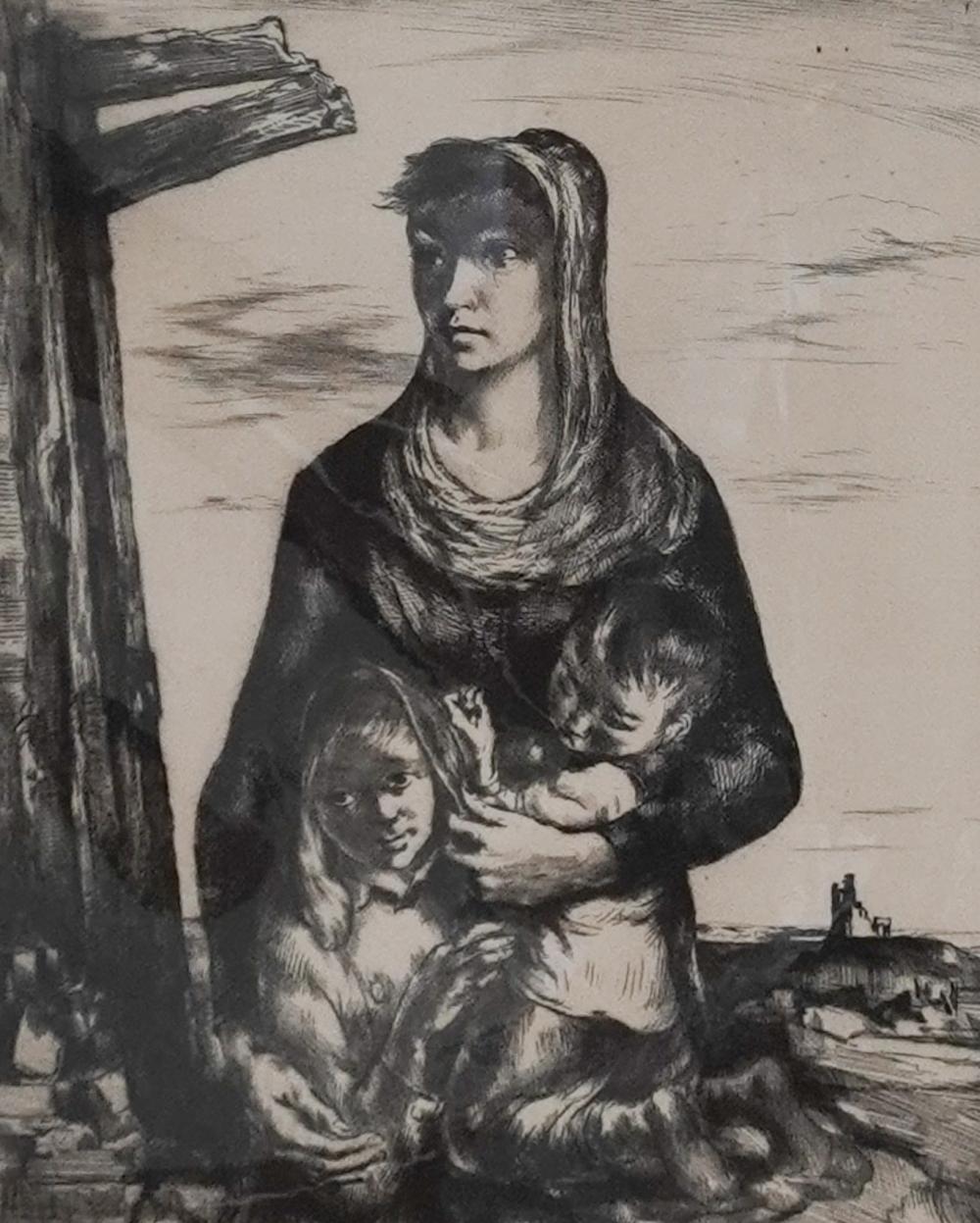 Stephen Csoka comparable auction result: stephen csoka american 1897 1989 fatherless etching unframed mat 20 x 16 in 50 8 x 40 6 cm
