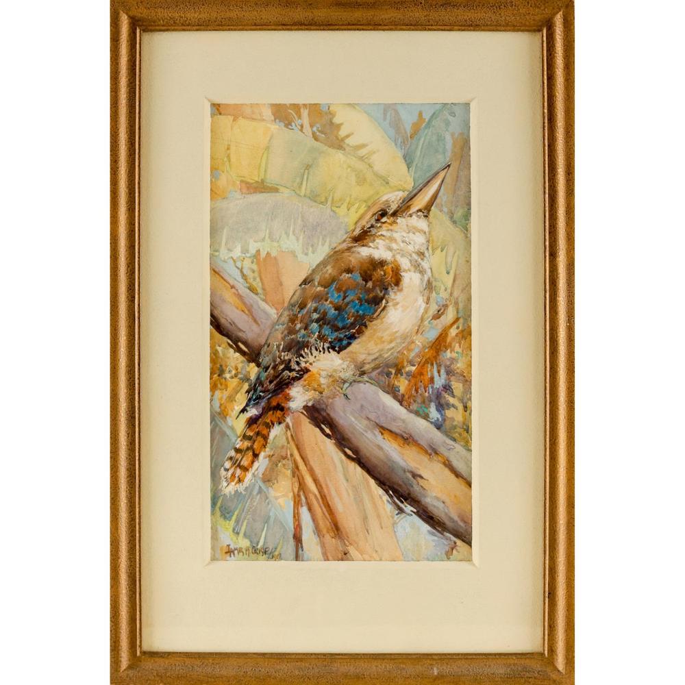 James Crisp comparable auction result: james alexander crisp 1879 1962 kookaburra 1917 watercolour on paper 46 x 26cm 69 5 x 47cm framed