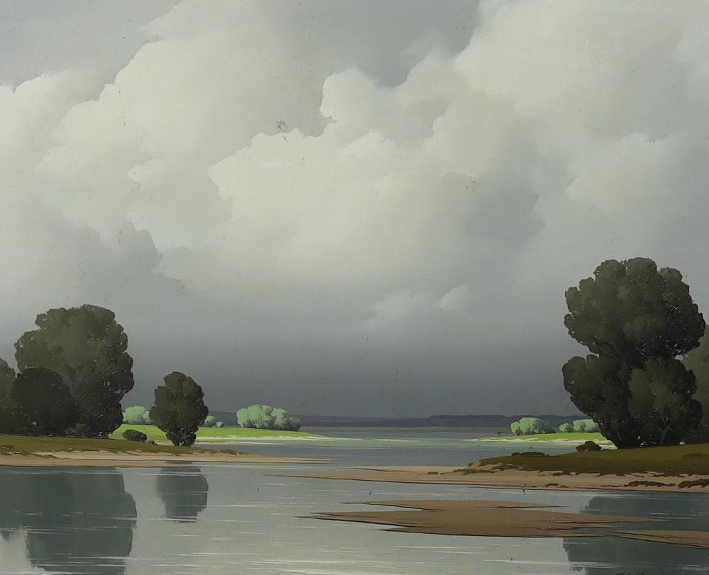 Pierre de Clausades comparable auction result: pierre de clausades french 1910 1976 paysage de la loire oil on canvas 52 x 64cm