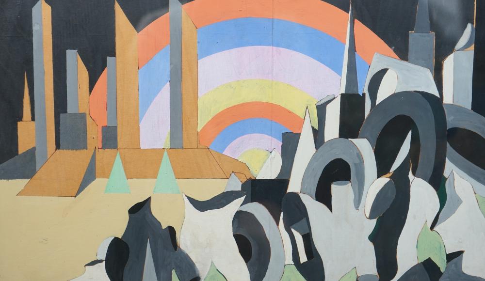 Derek Jarman comparable auction result: derek jarman english 1942 1994 design for the stage set for the sadlers wells opera s 1968 production of don giovanni act 2 tempera on board 31 x 51cm