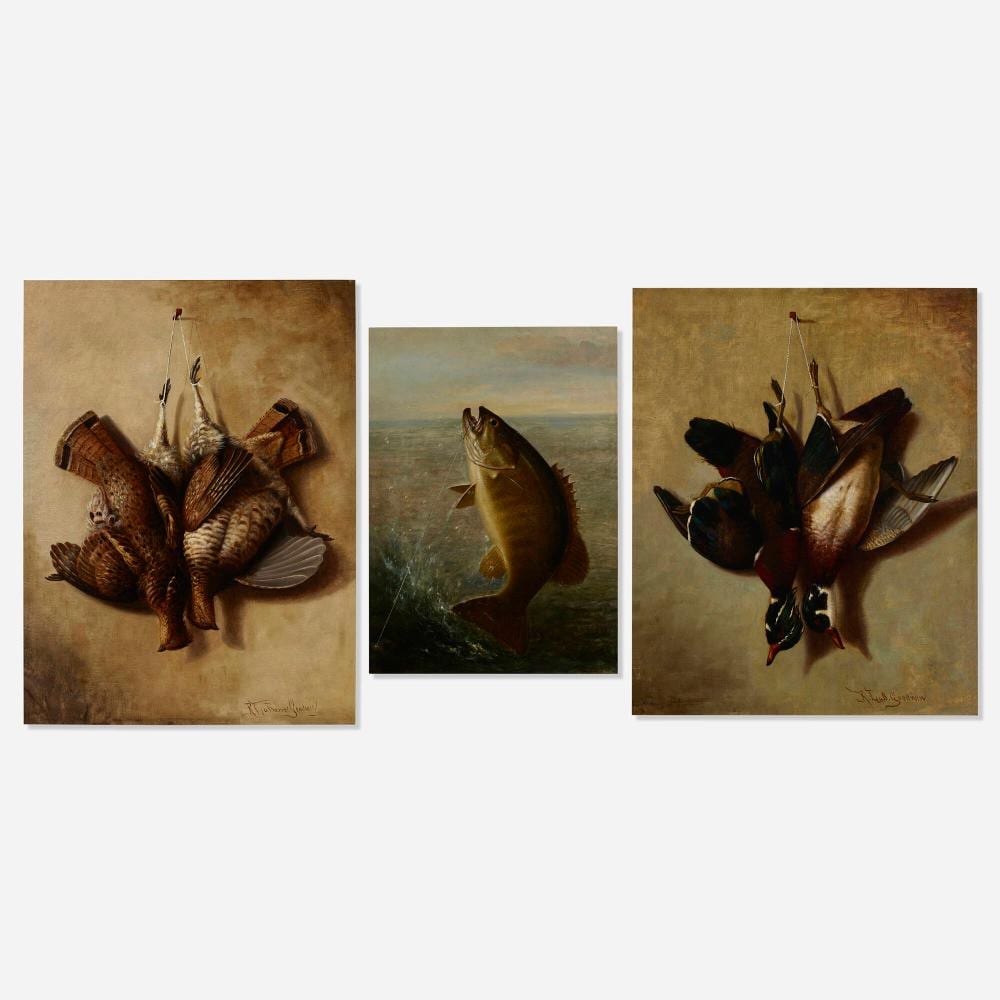 richard la barre goodwin three game paintings · Toomey & Co. Auctioneers · 2024-06-27 Richard La Barre Goodwin comparable auction result: richard la barre goodwin three game paintings