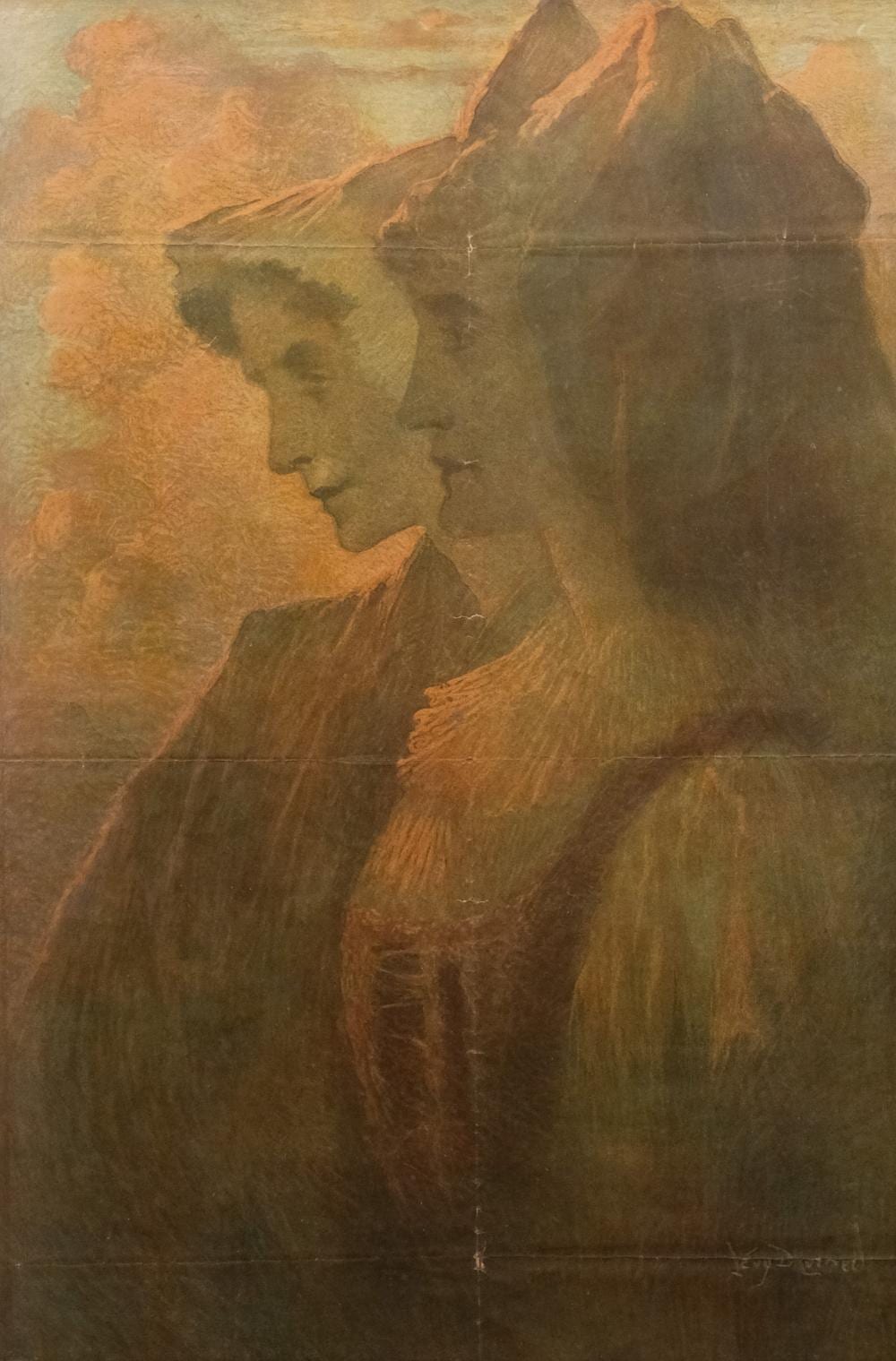 Lucien Lévy-Dhurmer comparable auction result: lucien l vy dhurmer deux coeurs fideles