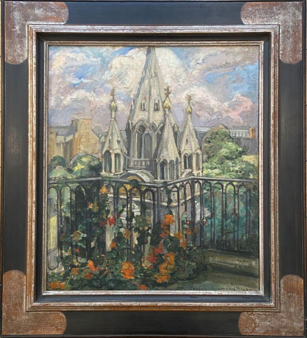 Carlos-Reymond comparable auction result: carlos reymond 1884 1970 paris l glise orthodoxe de la rue daru vue du balcon de l artiste 1936 huile sur toile sign e en bas droite 65 x 54 cm
