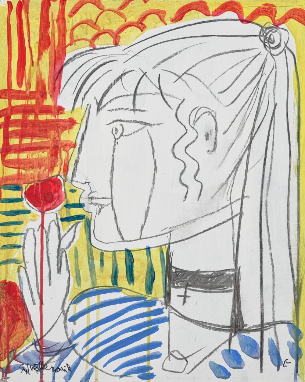Lydia Corbett comparable auction result: lydia corbett n e sylvette david b 1934 sylvette with poppy acrylic a
