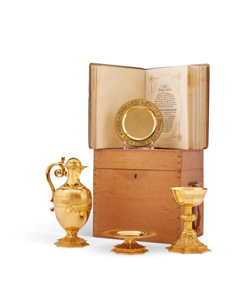 A. Hunt comparable auction result: a george v four piece gold communion service mark of john hunt of preston