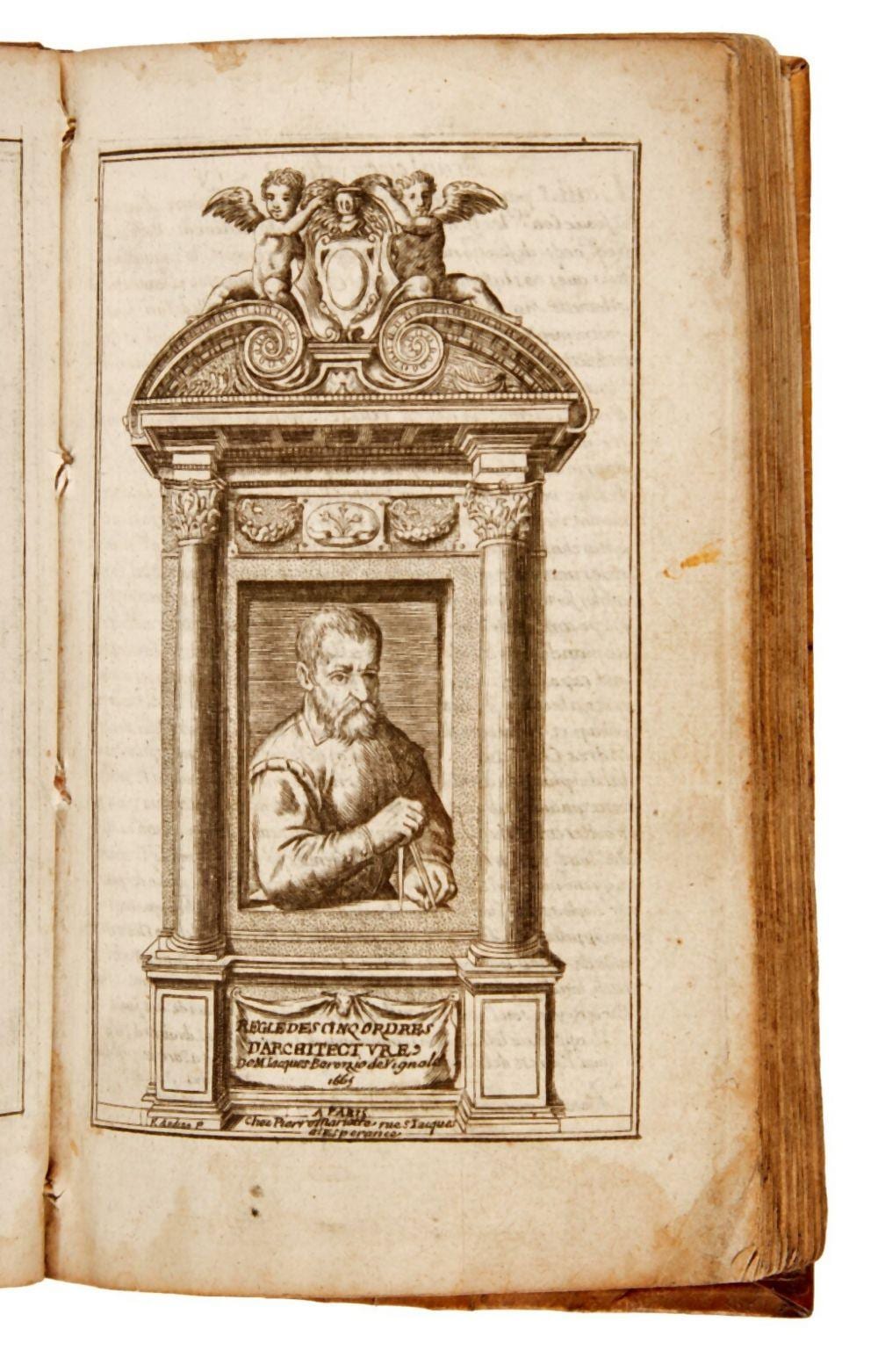 Vignola (1507) comparable auction result: vignola regles des cinq ordres d architecture paris 1665 contemporary limp vellum