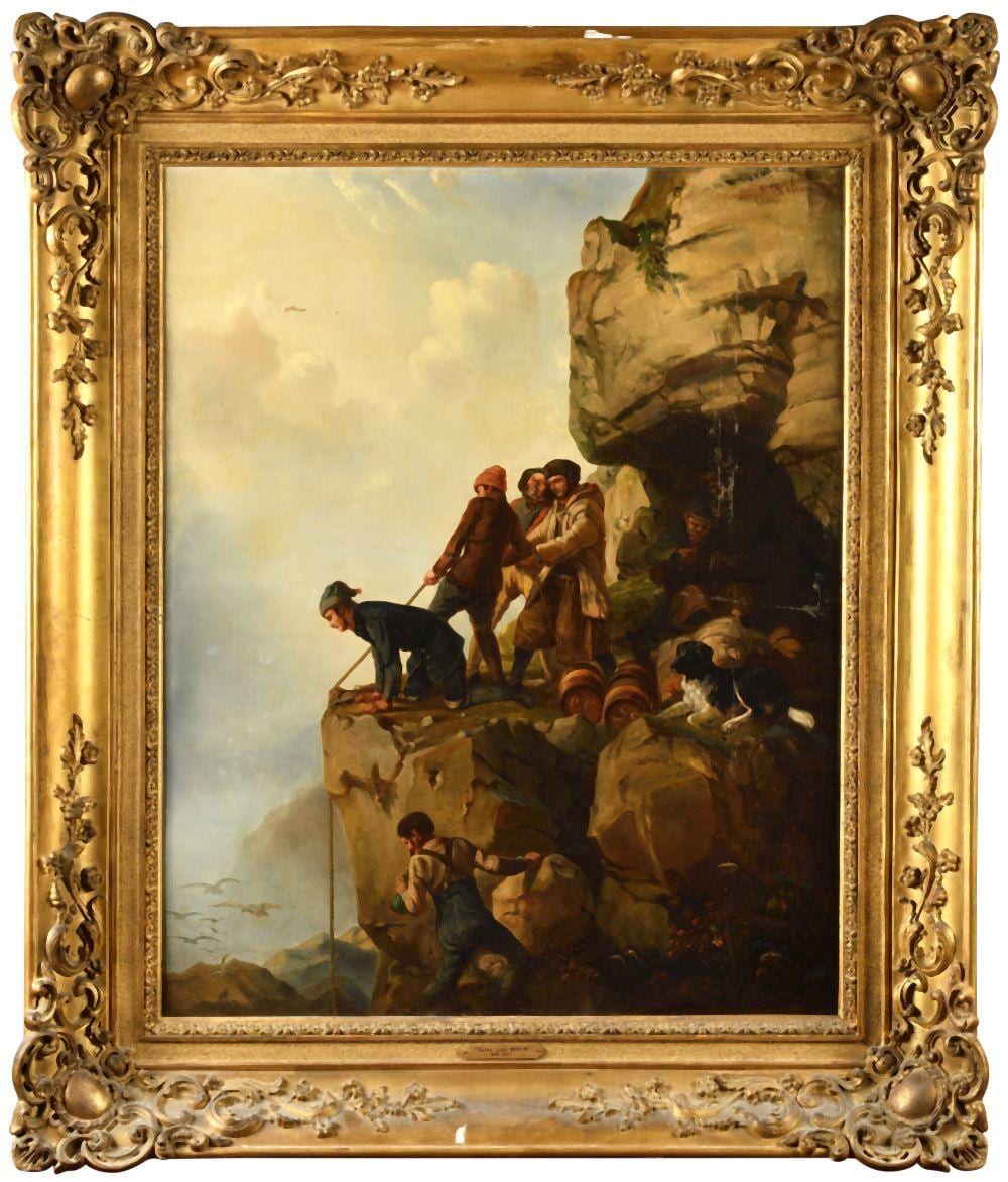Charles Louis Mozin comparable auction result: charles louis mozin 1806 1862 une sc ne de contrebande huile sur toil