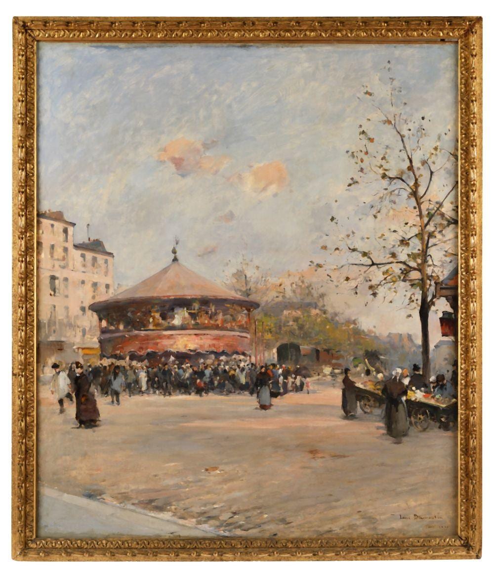 Louis (1860) Dumoulin comparable auction result: louis dumoulin 1860 1924 carrousel sur le boulevard de clichy huile s