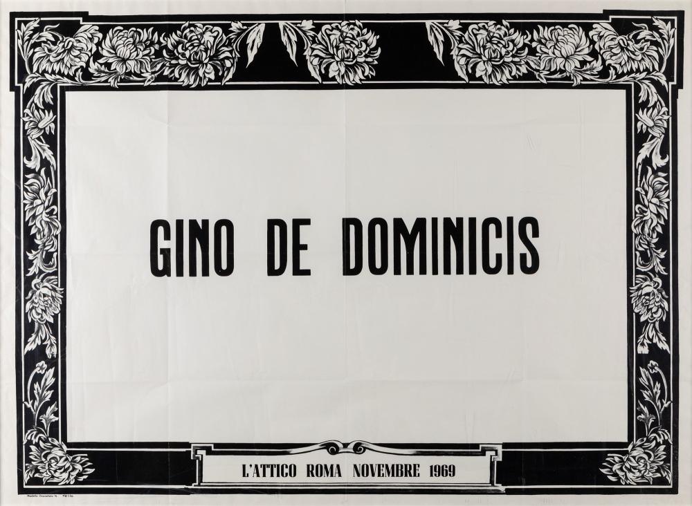 Gino DeDominicis comparable auction result: gino de dominicis ancona 1947 roma 1998 manifesto mortuario 1969