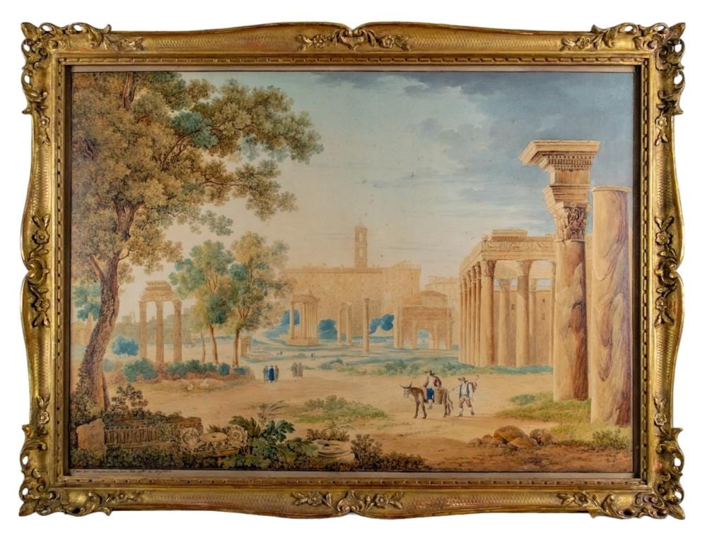 Franz Kaisermann comparable auction result: franz kaisermann 1765 1833 swiss a pair of roman capriccios