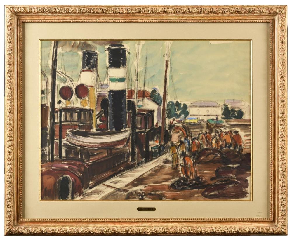 Léon Detroy comparable auction result: l on detroy 1857 1955 port de boulogne sur mer 1927