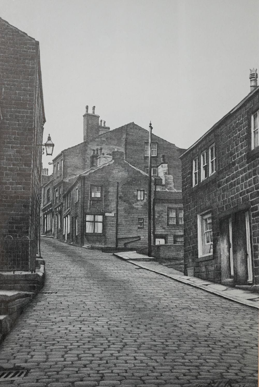 stuart walton b 1933 croft street haworth cobbled street lined with stone built houses · Andrew Smith & Son · 2024-06-26 Stuart Walton comparable auction result: stuart walton b 1933 croft street haworth cobbled street lined with stone built houses