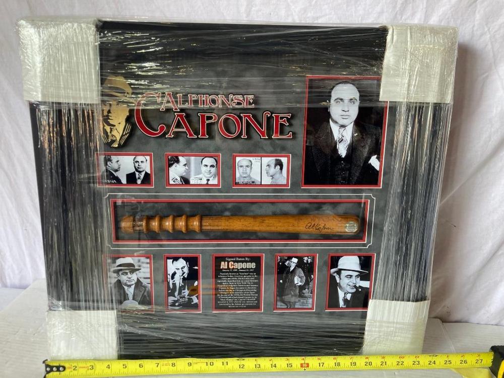 Al Capone comparable auction result: al capone signed police baton photo frame
