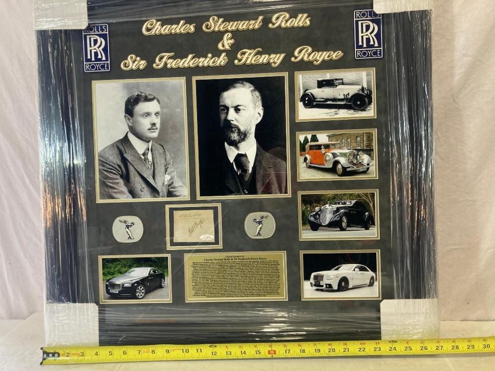 charles rolls henry royce rolls royce signed cuts photo frame · Joe R. Pyle Complete Auction & Realty LLC · 2024-08-07 Charles Rolls comparable auction result: charles rolls henry royce rolls royce signed cuts photo frame