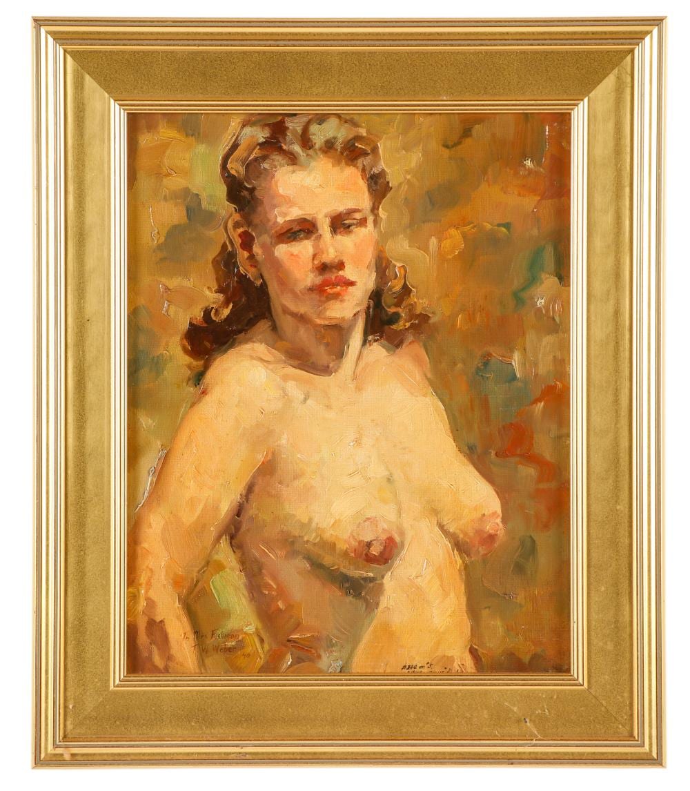 Fred W. Weber comparable auction result: fred w weber 1890 1972 nude with fall background