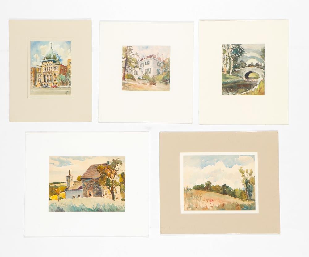 John J. Dull comparable auction result: john j dull american 1859 1949 five 5 watercolors