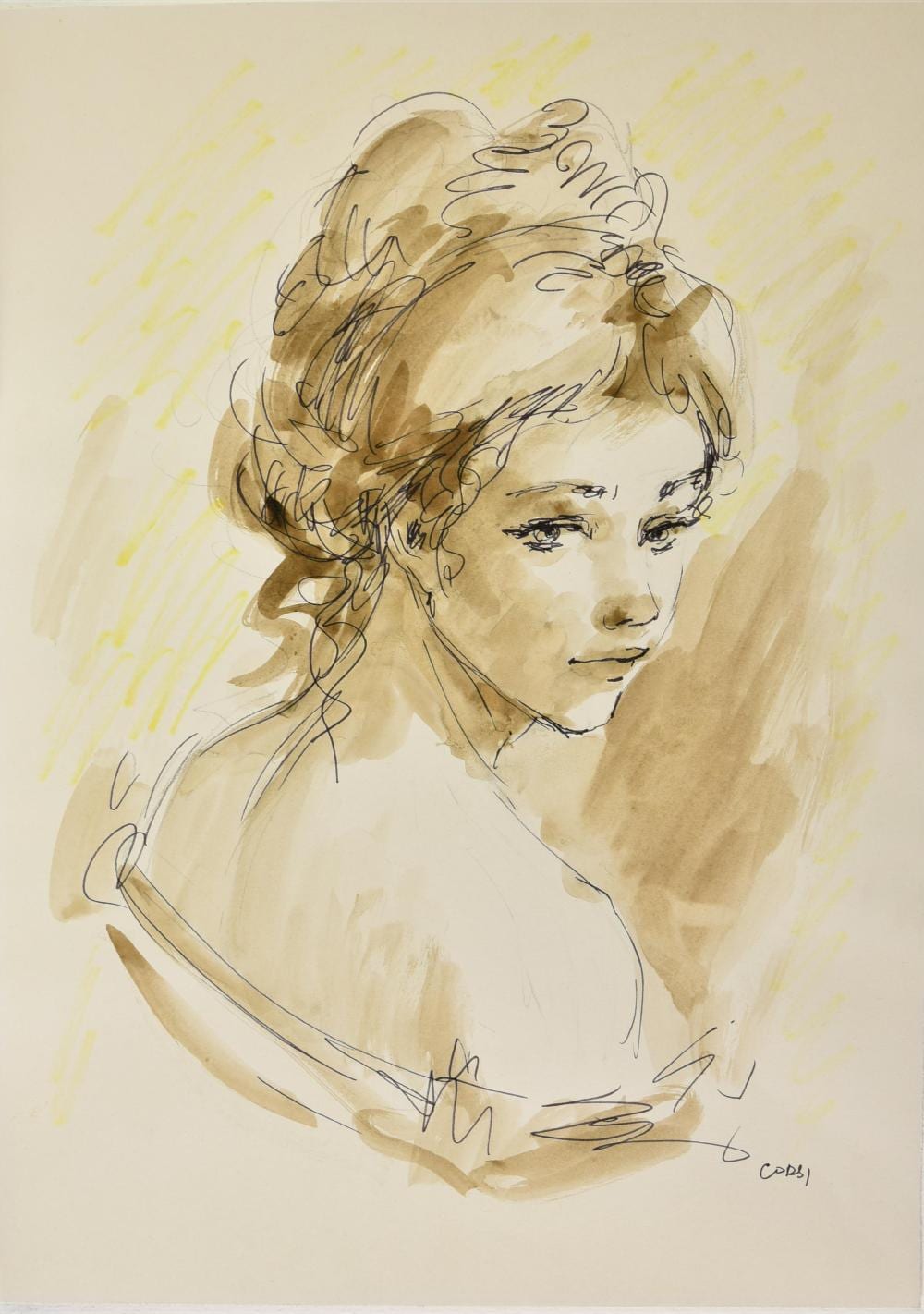 Carlo Corsi comparable auction result: carlo corsi 1879 1966 volto tecnica mista su c