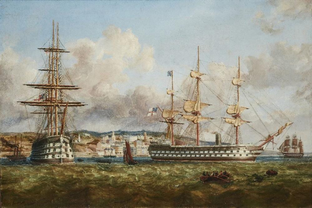 George Mounsey Wheatley Atkinson comparable auction result: george mounsey wheatley atkinson irish 1806 1884 a warship off queenst