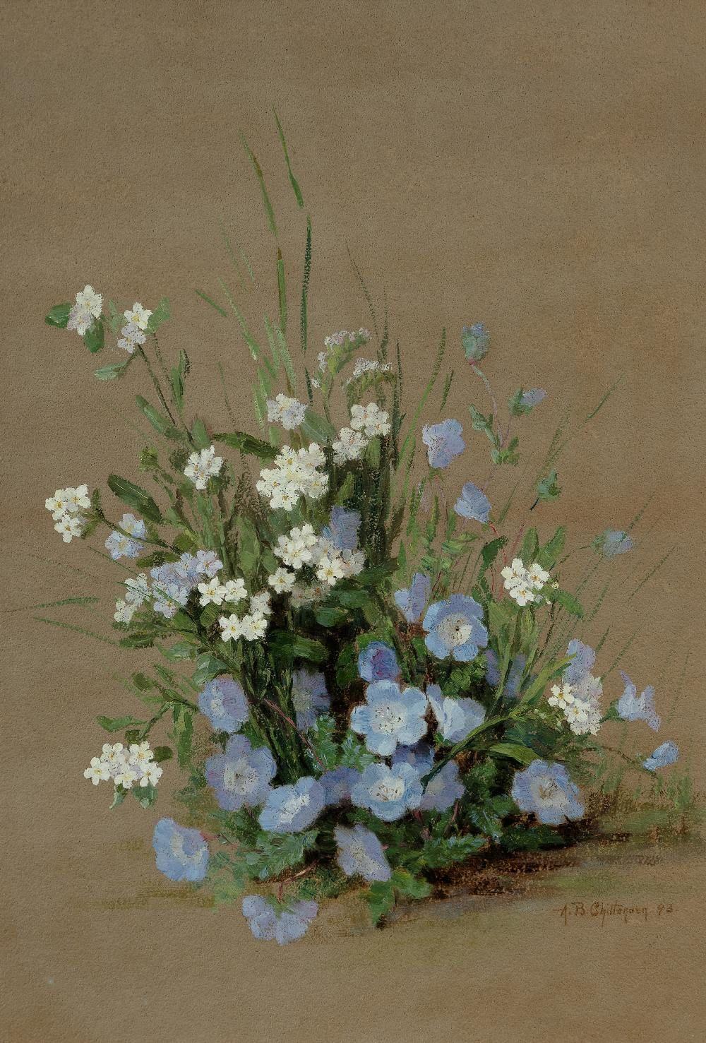 Alice Brown Chittenden comparable auction result: alice brown chittenden american 1859 1944 study of wildflowers with fo