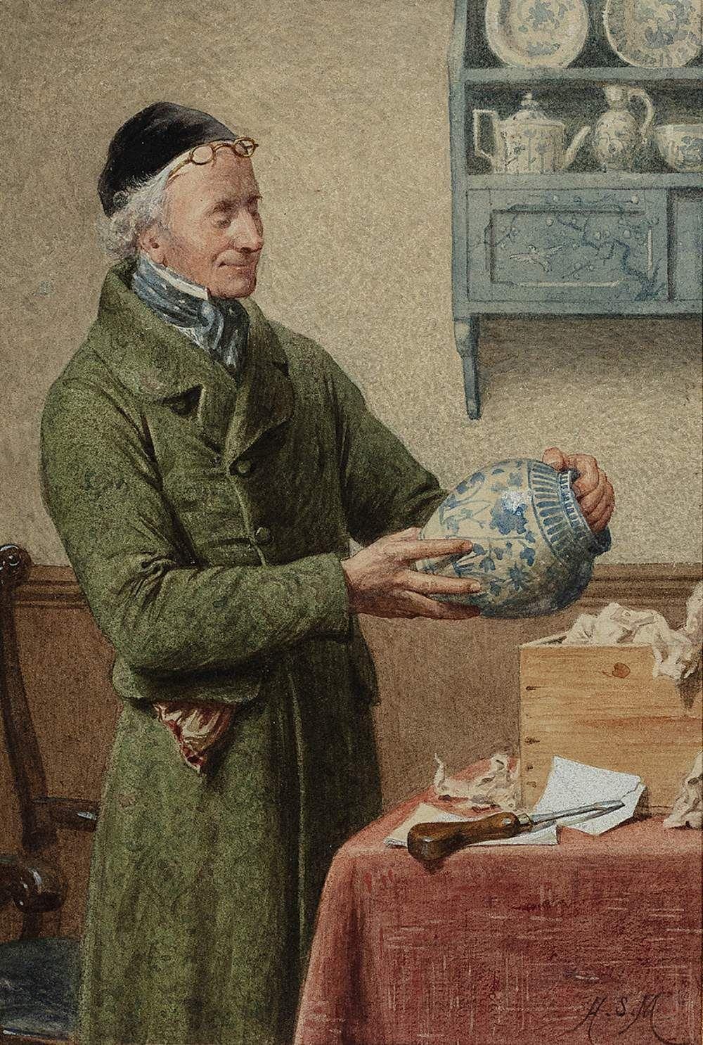 Henry Stacy Marks comparable auction result: henry stacy marks ra british 1829 1898 a gentleman inspecting a vase