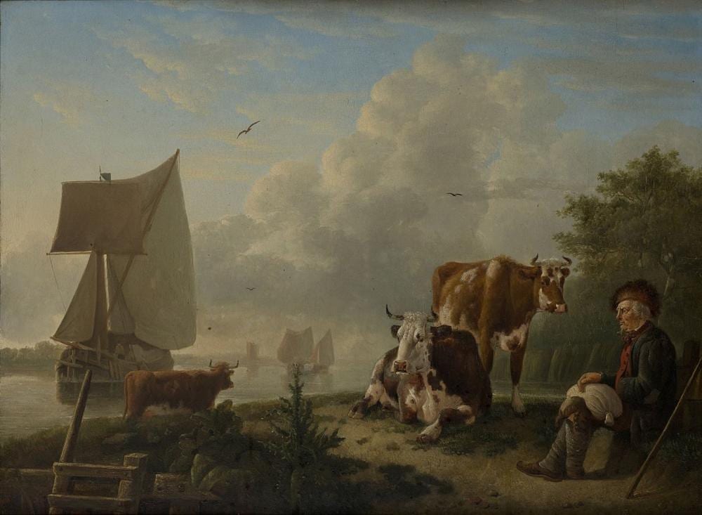 Leendert de (1777) Koningh comparable auction result: leendert de koningh dutch 1777 1849 a shepherd watching his cattle on