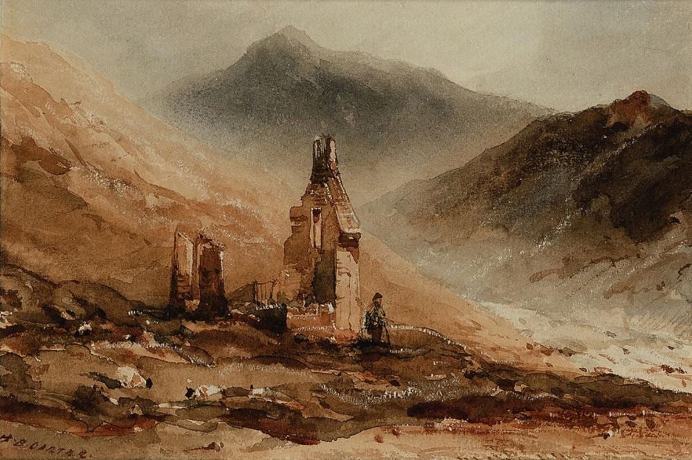 Henry Barlow Carter comparable auction result: henry barlow carter british 1803 1857 rob roy s house glen dochart