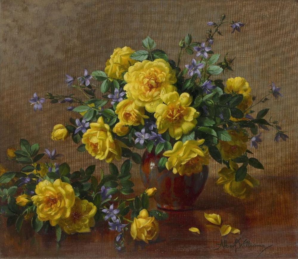 albert williams british 1922 2010 still life with tufted bluebells and · Roseberys · 2024-07-09 Albert Williams comparable auction result: albert williams british 1922 2010 still life with tufted bluebells and