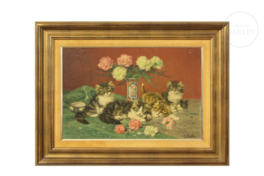 Daniel Merlin comparable auction result: daniel merlin 1861 1933 cats with vase