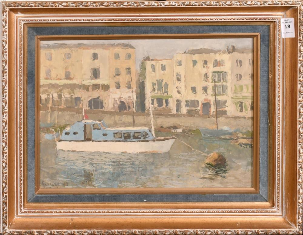 Alan Stenhouse Gourley comparable auction result: alan stenhouse gourley 1909 1991 oil painting harbour scene possibly brixham signed and dated 53 boa