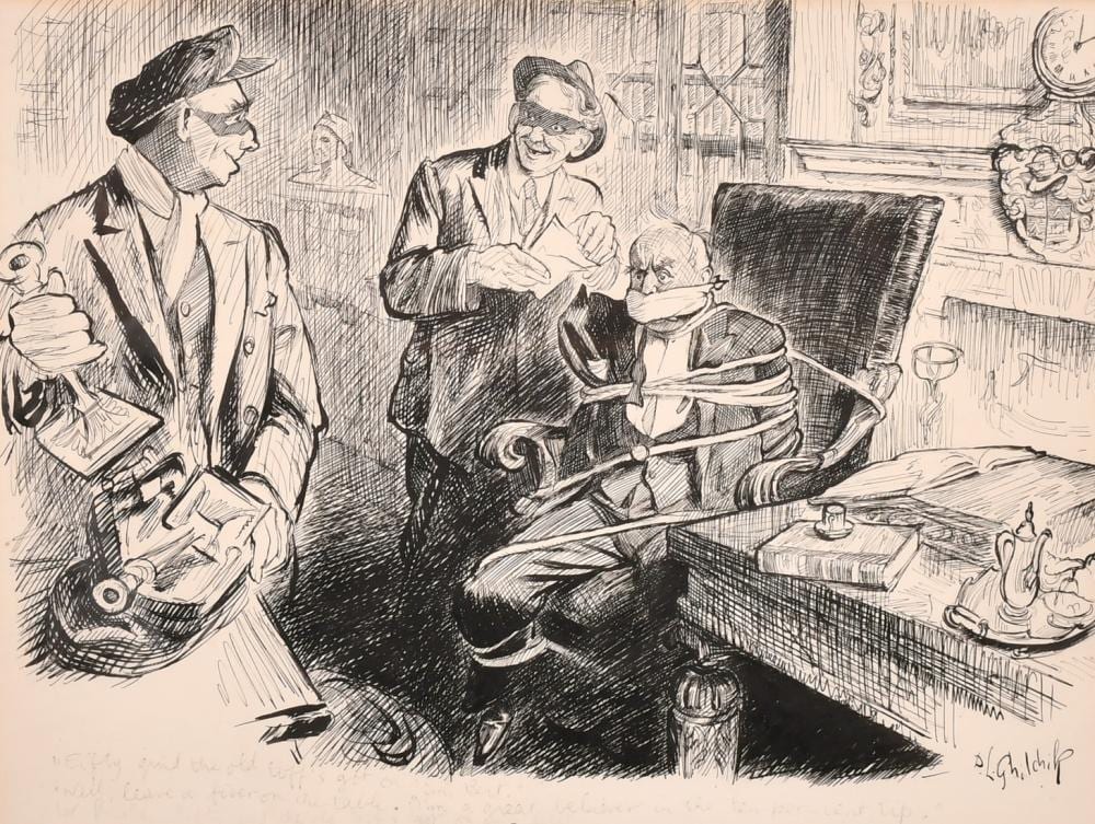 David Louis Ghilchick comparable auction result: david louis ghilchick 1892 1974 a collection of four ink cartoons mostly 15 x 12 38 x 30cm each signe