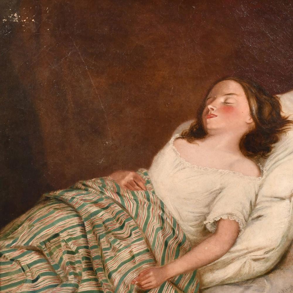 haynes king 1831 1904 study of a girl sleeping oil on canvas signed and dated 1885 12 x 12 30 x 30cm · John Nicholson's Fine Art Auctioneers & Valuers · 2024-07-02 Haynes King comparable auction result: haynes king 1831 1904 study of a girl sleeping oil on canvas signed and dated 1885 12 x 12 30 x 30cm