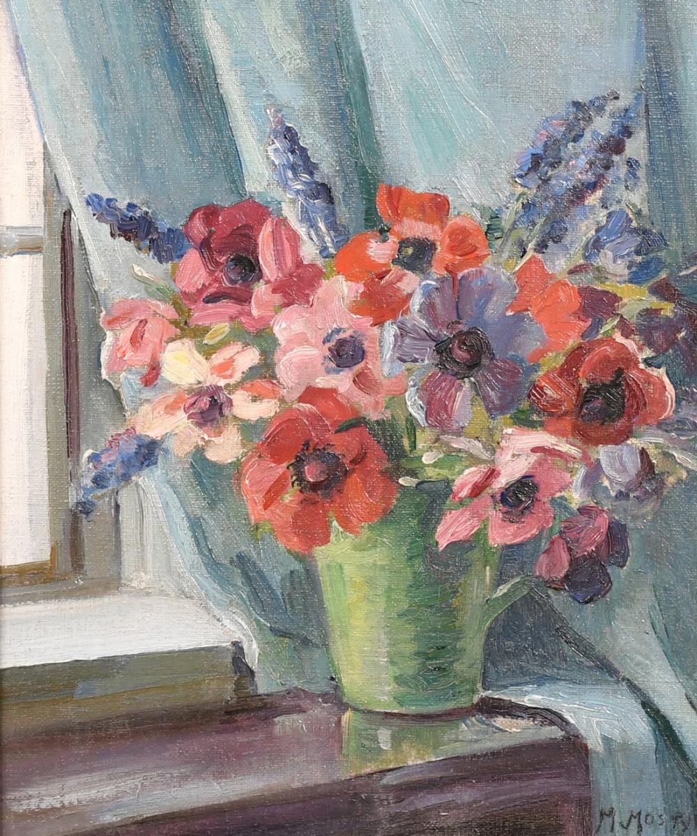 Marjorie Mostyn comparable auction result: marjorie mostyn 1893 1979 a still life of summer flowers on a windowsill oil on canvas signed 14 x 12
